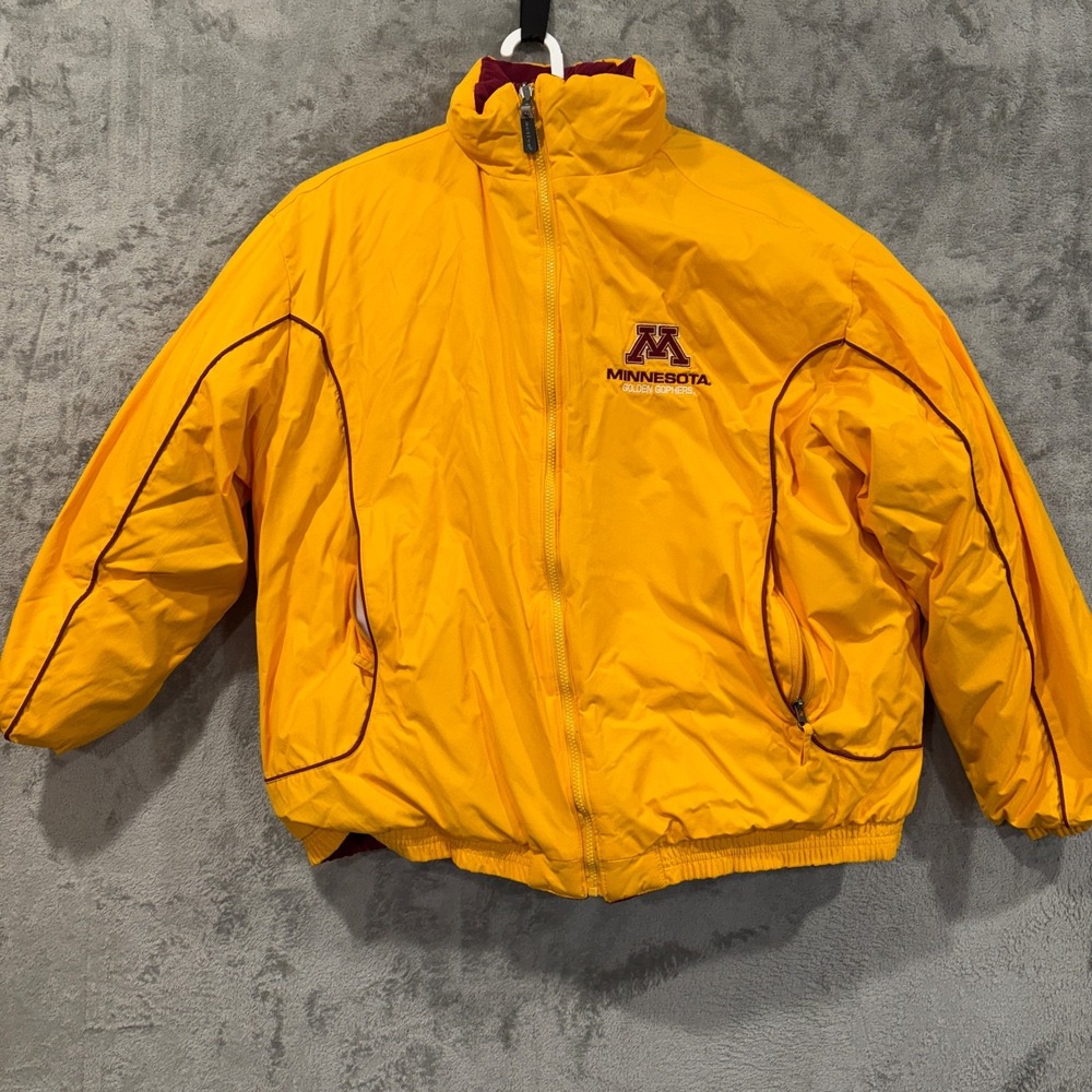 Minnesota Golden Gophers Reversible Puffer Winter Jacket Size XL A